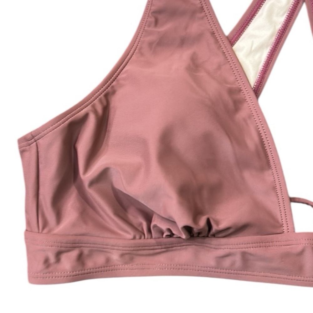 CUPSHE Crisscross Straps Swimsuit Bikini Top Mauve Size XL - Picture 3 of 11